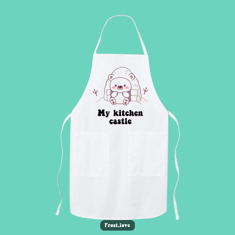 Funny Snow Bear Fort Apron: Cook with Cozy Creations, Perfect Winter Gift