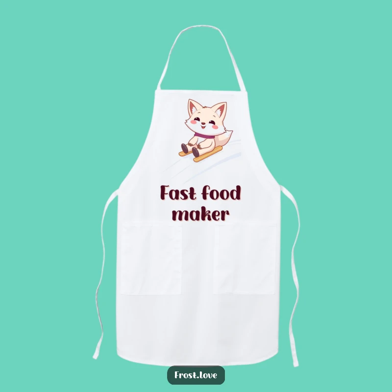 Funny Snow Fox Sliding Apron: Cook with Adventure, Perfect Hilarious Gift