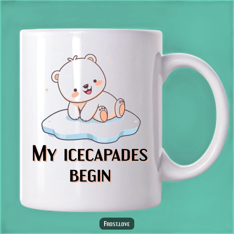 Funny Kawaii Polar Bear Sliding Mug: Adorable Arctic Animal Gift