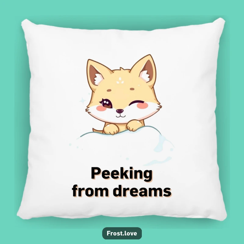 Funny Arctic Fox Winking Pillow: Cozy Sly Animal Cushion Gift