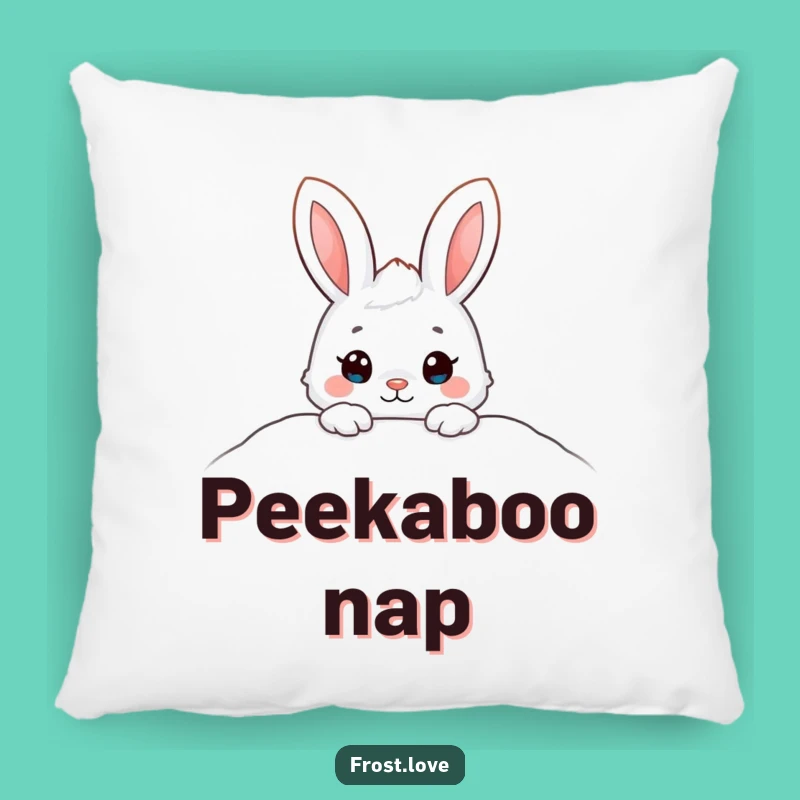 Funny Cozy Snow Bunny Peeking Pillow: Cuddly Comfort, Perfect Winter Gift