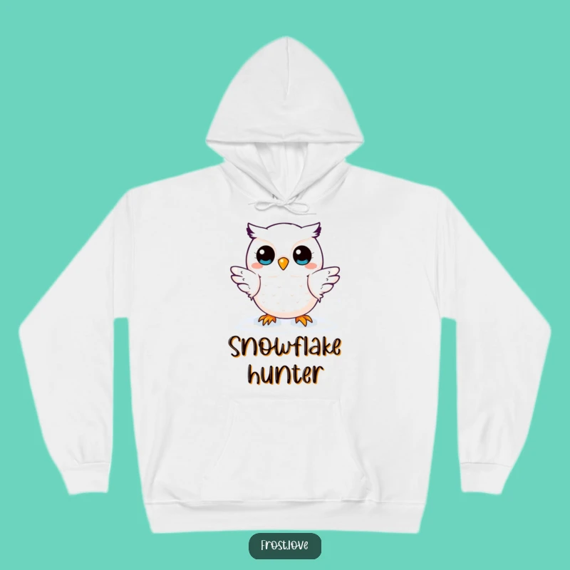 Funny Cozy Kawaii Snow Owl Hoodie: Warm Winter Cuteness, Perfect Gift