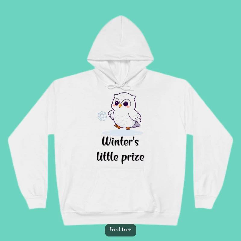 Funny Snowy Owl Snowflake Hoodie: Cozy Winter Bird Comfort Gift