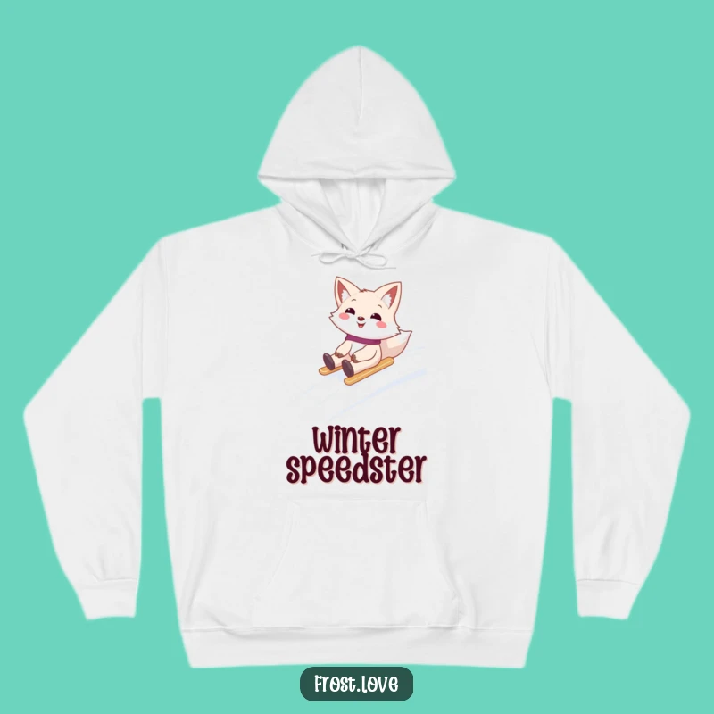 Funny Cozy Snow Fox Sliding Hoodie: Warm Winter Fun, Perfect Gift