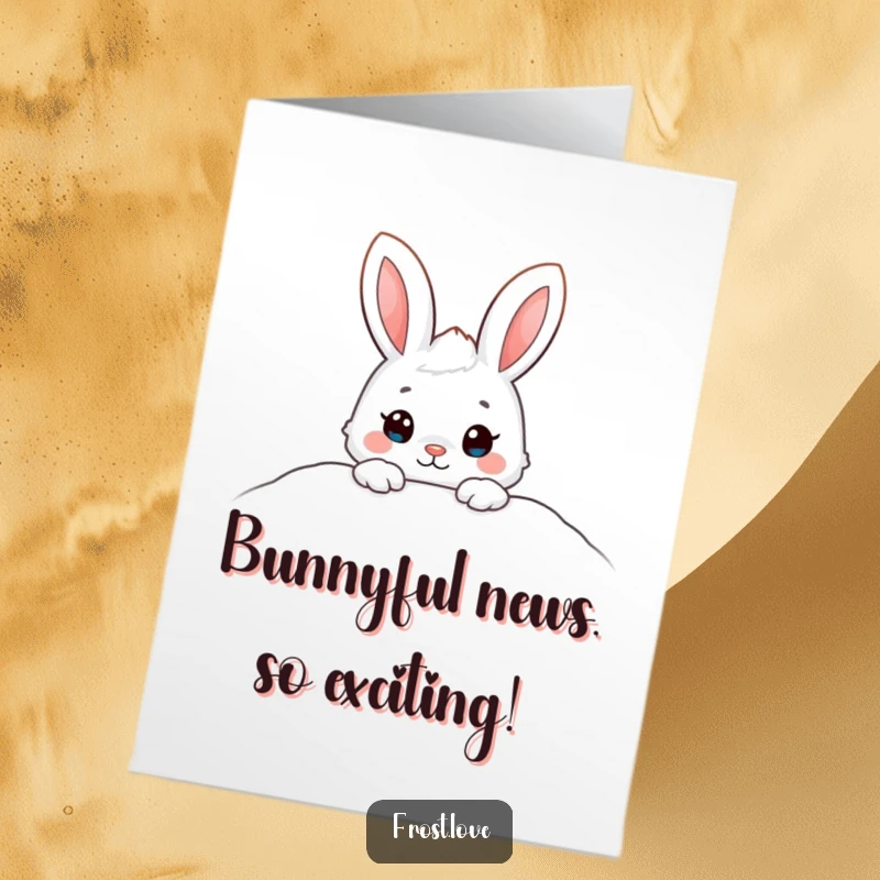 Funny Free Printable Congratulations Card: An endearing snow bunny peeking from a snowdrift, offering cute and cheerful congratulations.