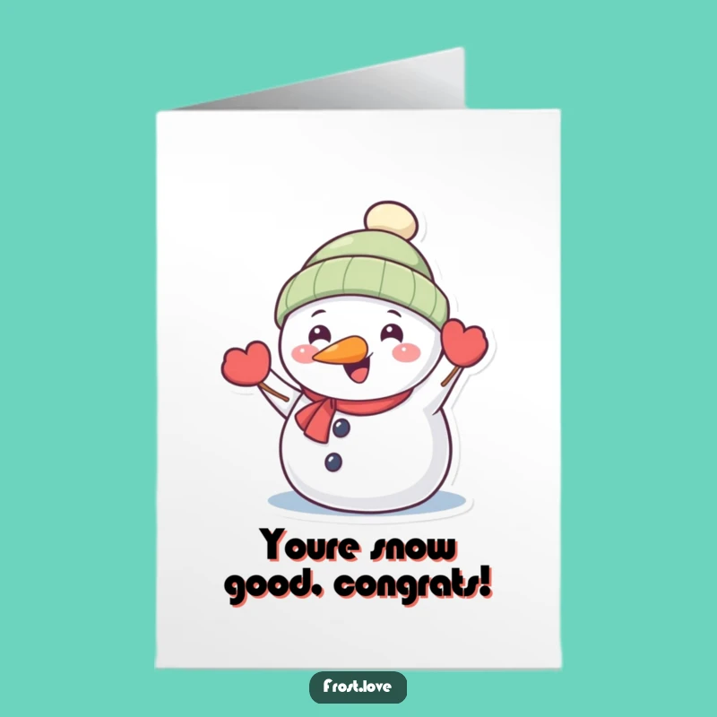 Free Printable Congrats Card: Happy Kawaii Snowman Celebration!