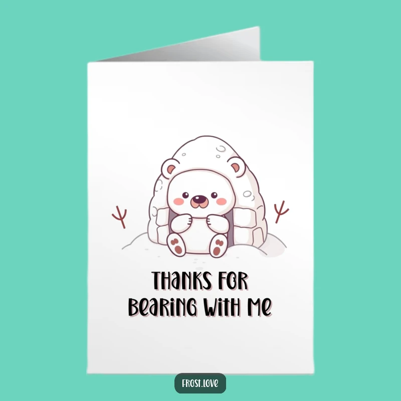 Free Printable Thank You Card: Snow Bear Snow Fort, Heartfelt Downloadable Gift