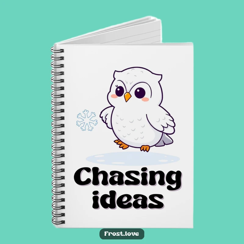 Funny Snowy Owl Snowflake Notebook: Winter Bird Journal Gift