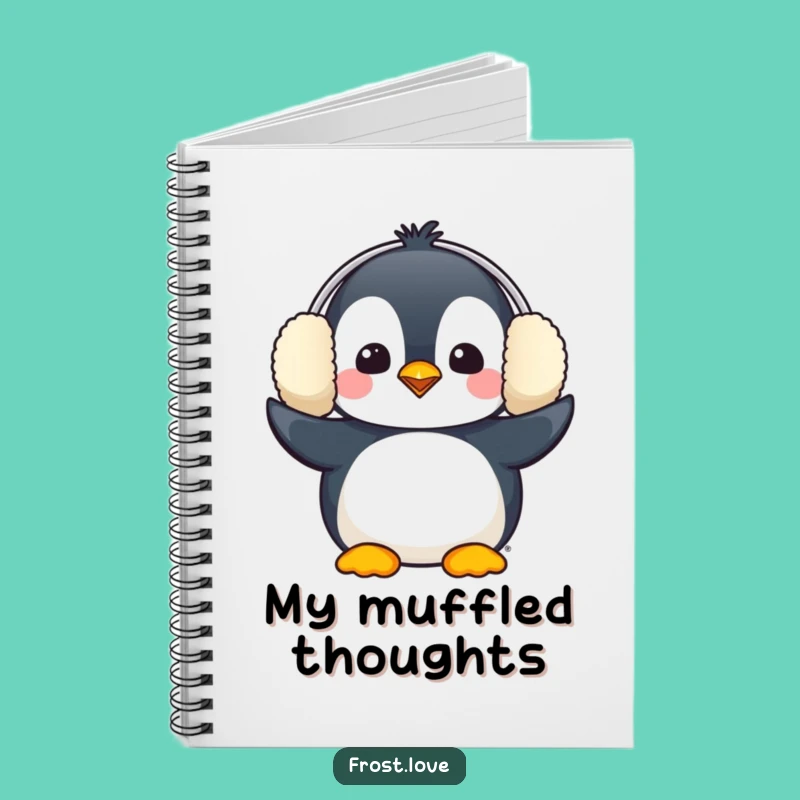 Funny Penguin Earmuffs Notebook: Winter Bird Journal Gift