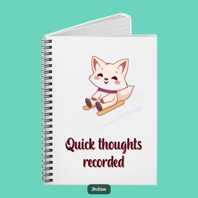 Funny Snow Fox Sliding Notebook: Jot Down Adventures, Perfect Winter Gift