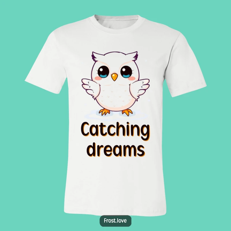 Funny Kawaii Snow Owl T-Shirt: Playful Winter Catch, Ideal Cute Gift